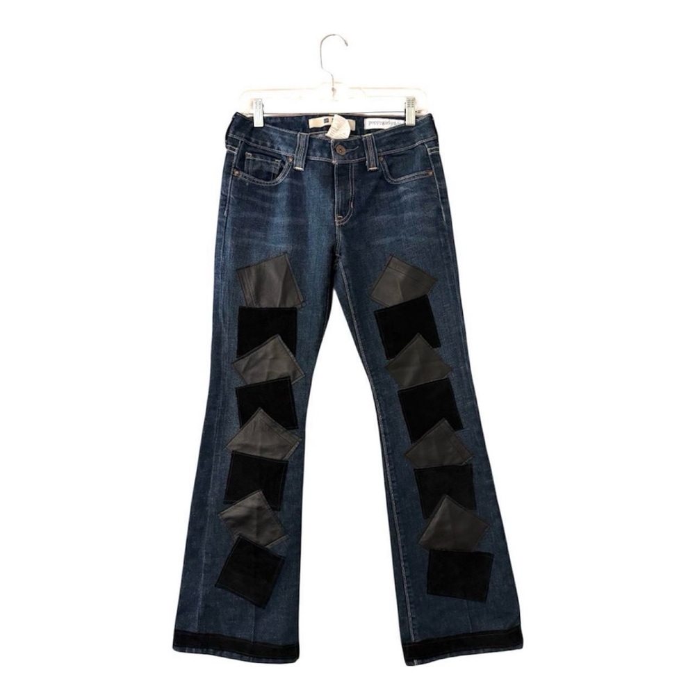 GAP Women's Flare Jeans W/ Leather and Suede Patches